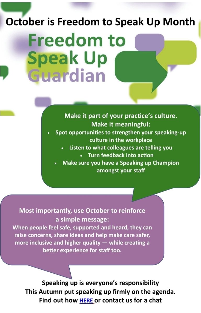  October – Freedom To Speak up Guardian Month
